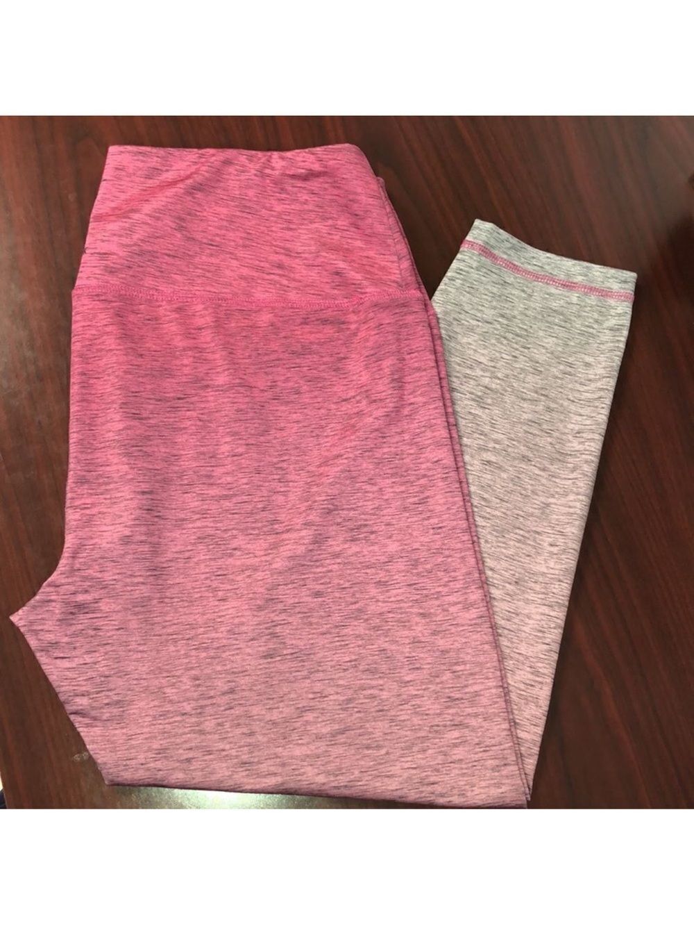 Reebok XL Lux Ombré Pink Gray Crop Workout Leggings